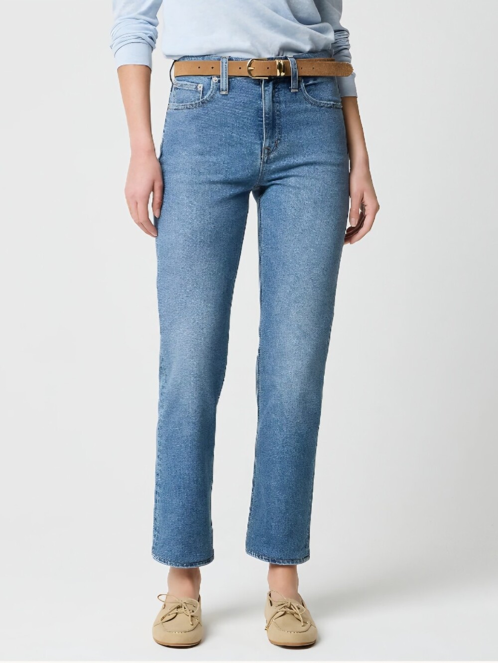 NWT J.Crew Mid-Rise Straight Jeans Medium Wash Size 29 $148